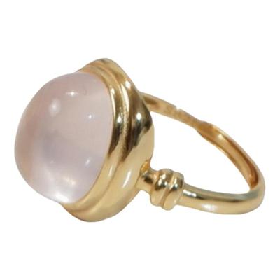 天然粉水晶戒指女小众设计高级感