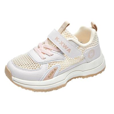 开心娃男童运动鞋2024春夏软底防滑机能鞋女童透气网鞋中小童鞋子