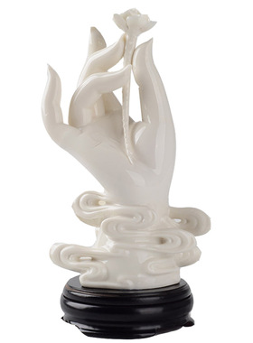 德化白瓷佛手摆件禅意电视壁柜