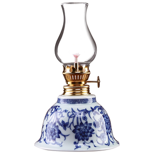 陶瓷油灯灯盏防风玻璃液体酥油灯灯座供佛佛前香油供灯长明灯家用