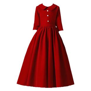 女童拜年礼服乐团合奏指挥服小主持人晚礼服儿童钢琴演出服半袖冬