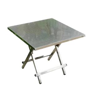 折叠餐桌不锈钢小方桌新款家用饭桌夜市餐馆租房简易便携折叠桌子