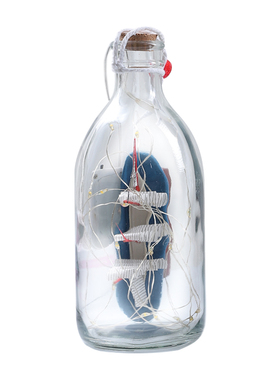 木塞玻璃漂流瓶装饰品摆件可发光