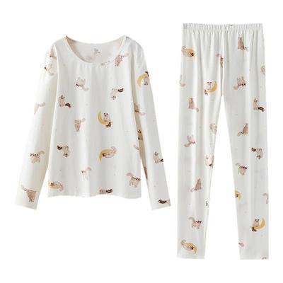 A类纯棉印花秋衣秋裤女士套装