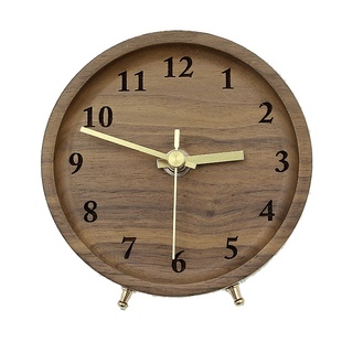 创意实木钟表摆台式座钟胡桃木简约桌面时钟摆放新款卧室静音台钟