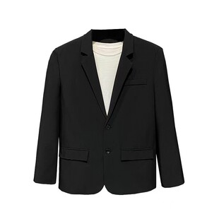 罗蒙春秋韩版宽松休闲小西装男垫肩西服外套高级感痞帅单西休闲西