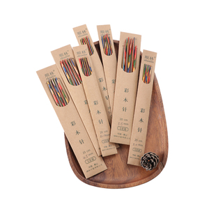 顺林彩木棒针直针桦木毛线针编织针毛衣手工袖子针循环针工具全套