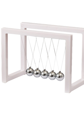 创意黑白亚克力牛顿摆撞球几何混沌摆永动仪科教金属平衡桌面摆件