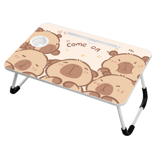 卡皮巴拉床上小桌子办公桌宿舍学生学习可爱网红水豚儿童写字小桌板可折叠卡通笔记本电脑支架家用飘窗膝上桌