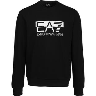 Armani阿玛尼EA7男士2025新款春秋款休闲印花加绒圆领套头卫衣潮