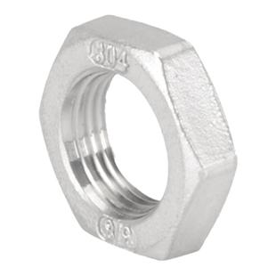 304不锈钢根母并圈4分并帽1/2分3/6分紧固螺母1寸1.5/2寸锁紧螺帽