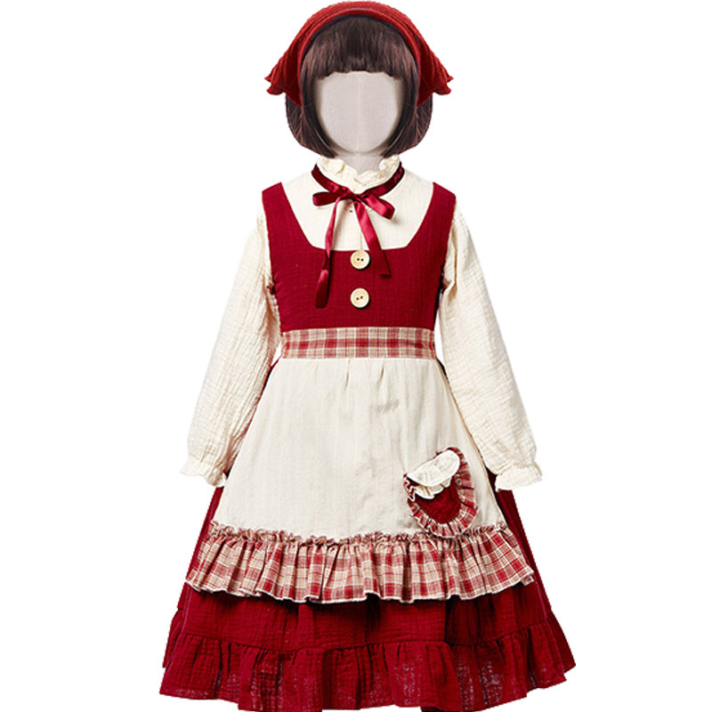 儿童卖火柴的小女孩小红帽cos舞台剧外婆老奶奶平民穷人演出服装