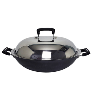 ASD爱仕达炒锅40cm双耳生铁锅爆炒铸铁老式大容量家用明火CF40E1Q