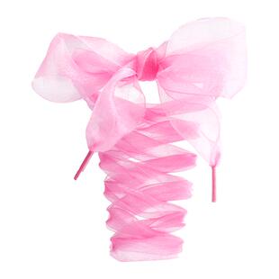 丝带鞋带2.5cm女款白色欧根纱蕾丝德训鞋透明薄丝绸雪纺网纱缎带