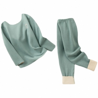 儿童保暖内衣套装秋冬中大童绒德宝宝加绒孩男童女童加厚秋衣秋裤