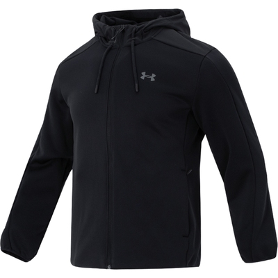 UA安德玛加绒外套男士2025秋季新款针织连帽夹克保暖休闲运动服