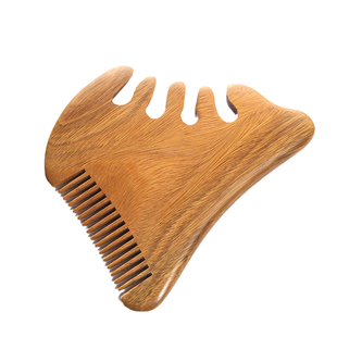 白象梳篦 绿檀木梳子多功能腿腹颈部刮痧板按摩梳头部经络梳刻字