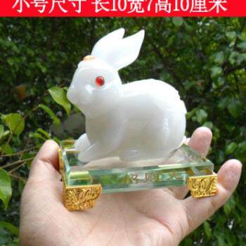 工艺品招财玉兔摆件生肖兔子创意饰品结婚礼品小白兔白玉兔子摆i.