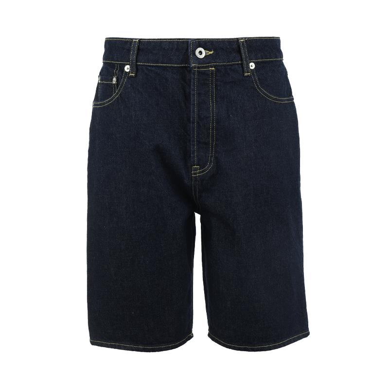 【自营】KENZO24新品男士休闲简约口袋刺绣深蓝牛仔短裤五分裤