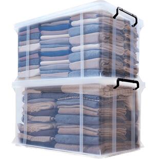 jeko衣柜直角收纳箱家用衣服收纳柜整理箱塑料加厚透明棉被储物盒