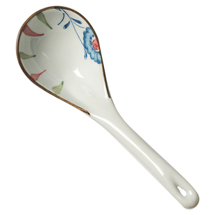 舍里中式复古大汤勺家用长柄盛汤盛粥勺子大号陶瓷勺调羹舀汤匙