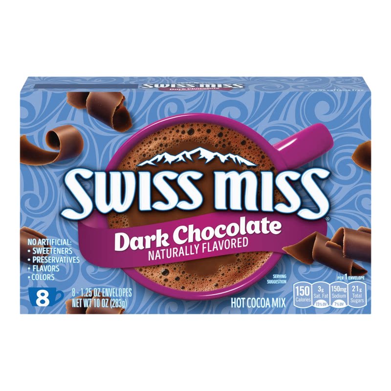 SWISSMISS瑞士小姐 特浓朱古力粉即冲装283克8包装朱古力可可饮品