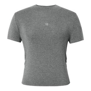 红袖2025春季新款女装刺绣标抽褶收腰半高领套头中袖针织衫