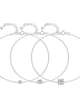 摩典S925纯银莫桑钻手链礼物女