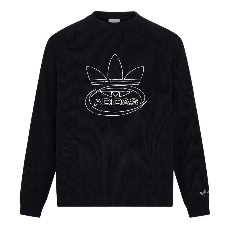 adidas阿迪达斯三叶草上衣男秋黑STREET M TEE LS长袖T恤 KX0821