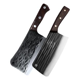 龙之艺锻打菜刀纯手工家用切菜刀不锈钢刀饭店厨房砍骨刀刀具套装