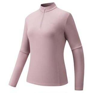 超级安踏甲壳盾抗菌加绒长T女款秋冬保暖半拉链卫衣162547401U