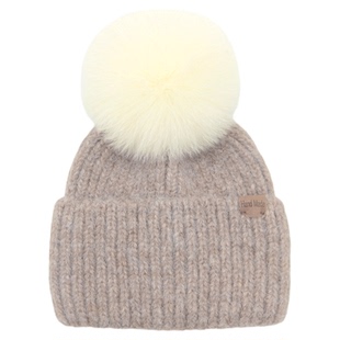 冰岛花少明星针织帽子女秋冬保暖辛芷蕾热巴同款狐狸毛球毛线帽潮