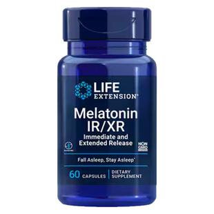 美国原装Life Extension 缓释褪黑素1.5毫克60粒IR/XR整夜释放