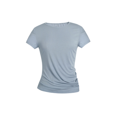 MAKEIF简约单色合体弯刀舒适T恤