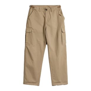 马登工装美式复古浅卡其M65大口袋直筒休闲裤老钱磨毛长裤子男冬