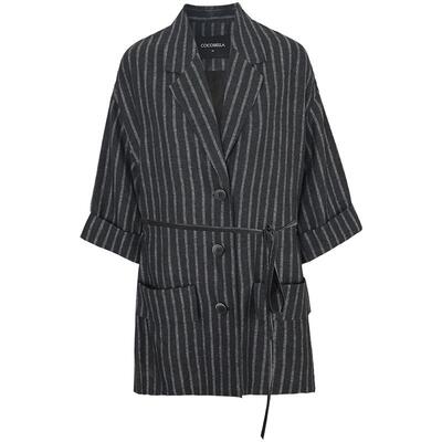 慵懒风条纹纸片人西装套