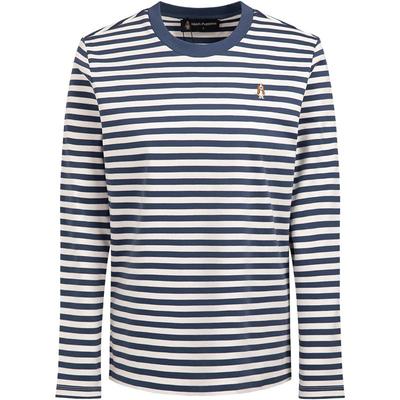 暇步士基础纯棉条纹长袖T恤衫