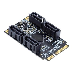 半高双口全高Mini PCIE转4口SATA3.0转接延长线支持黑白群晖
