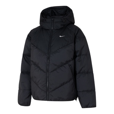 NIKE耐克棉服女款2025冬季新款连帽简约短款保暖运动羽绒服HV5236