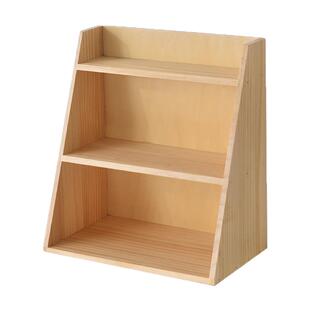 木质双层复古收纳架实木办公室收纳整理架桌面置物架化妆品水杯架