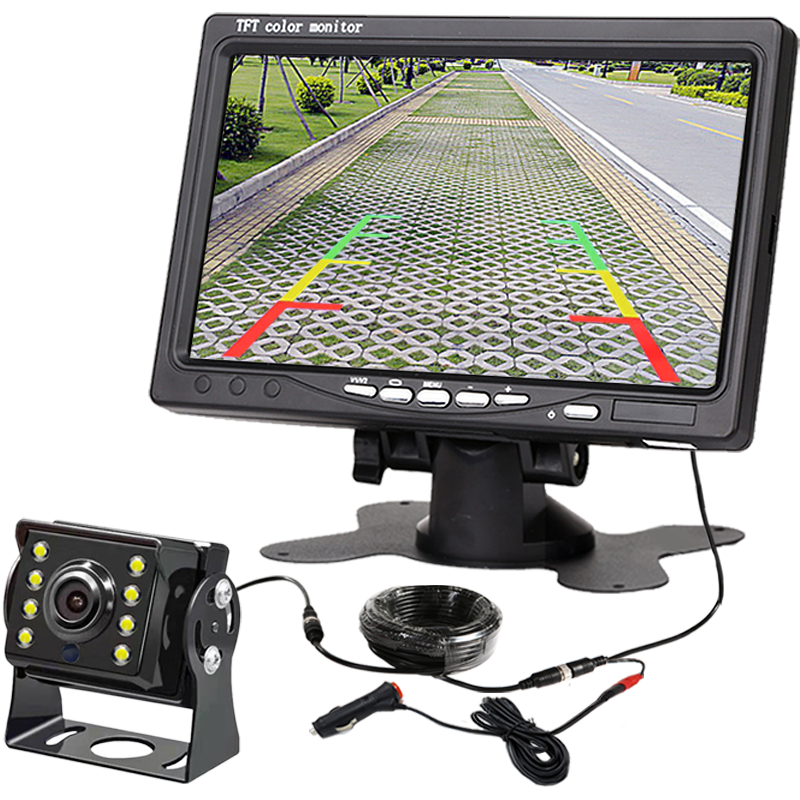 大貨車倒車影像24V12V卡車小客車收割機(jī)高清夜視行車記錄儀一體機(jī)