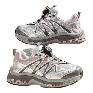 英氏中大童男童运动鞋新款春季网面透气女童老爹鞋防滑儿童跑步鞋