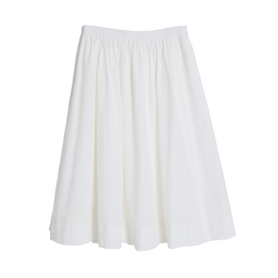 PLANITES 精选时髦轻盈全棉材质 白色双层A字型下摆半身裙