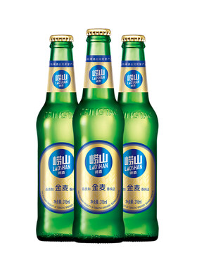 青岛啤酒旗下 崂山啤酒8度316ml*24瓶 金麦箱啤