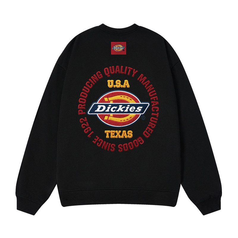 Dickies品牌万针刺绣圆领卫衣男女潮宽松情侣装cool百搭上衣外套J