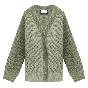 【3件5折】COCOBELLA丝光通勤针织衫女软糯休闲长毛绒毛衣MZ3083