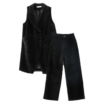 外搭时尚毛呢大码显瘦黑色马夹