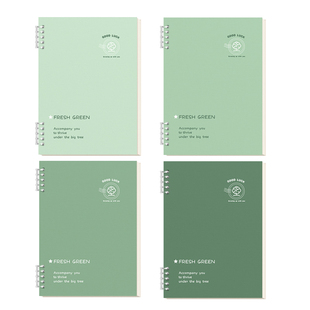 梦瑾B5不硌手活页笔记本本子活页本可拆卸环扣线圈本简约绿色记事本a5初高中生专用大学生考研日记本横线装订