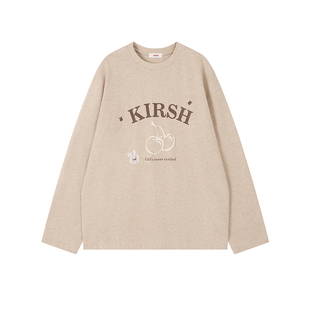樱桃KIRSH 韩系 Witty Bunny花纱小兔子刺绣T恤潮流长袖上衣少女