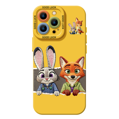 毛绒尼克朱迪手机壳适用苹果系列